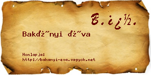 Bakányi Éva névjegykártya
